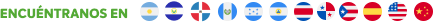 encuéntanos en (banderas de países)